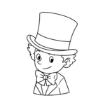 image de coloriage Le Chapeau Haut de Forme de Wonka pour enfant