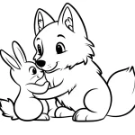 coloriage Loup et apprentissage