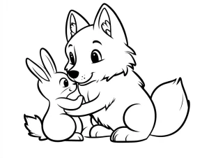 coloriage Loup et apprentissage