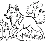 coloriage Loup à imprimer pour enfant de 3 ans