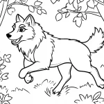 coloriage Loup à imprimer pour enfant de 12 ans