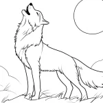coloriage Loup à imprimer pour enfant de 9 ans