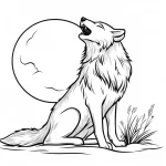 image de coloriage Loup pour enfant