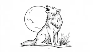image de coloriage Loup pour enfant