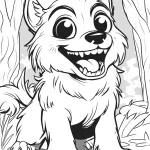 image de coloriage Loup pour enfant