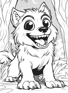 image de coloriage Loup pour enfant