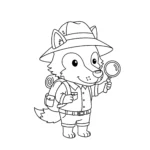 coloriage Loup explorateur gratuit