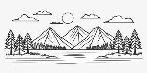 Coloriage Montagnes
