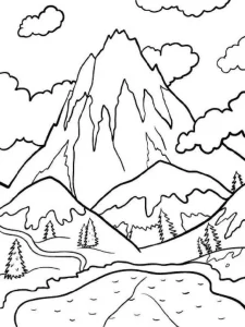 Coloriage Montagnes