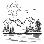 Coloriage Montagnes