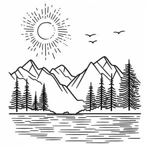 Coloriage Montagnes