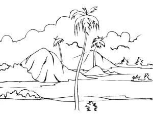 Coloriage Montagnes