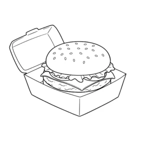 télécharger coloriage Un hamburger à emporter gratuit