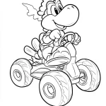coloriage Yoshi et decoupage a imprimer gratuit