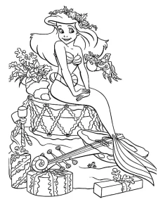 coloriage ariel la petite sirène pour enfant gratuit