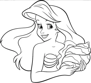 coloriage ariel la petite sirène pour enfant gratuit