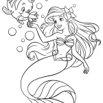 coloriage ariel la petite sirène pour bebe a imprimer