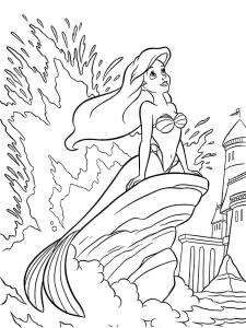 coloriage ariel la petite sirène pour enfant de 5 ans
