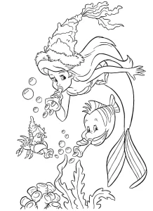 imprimer coloriage ariel la petite sirène gratuit