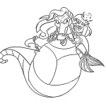 coloriage ariel la petite sirène et apprentissage