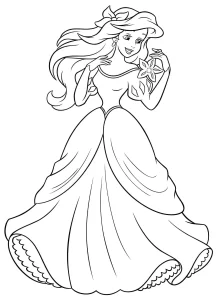 imprimer coloriage ariel la petite sirène pour enfant