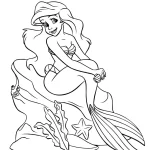 coloriage ariel la petite sirène pour enfant gratuit