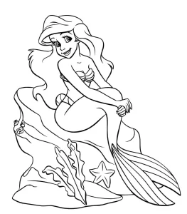coloriage ariel la petite sirène pour enfant gratuit