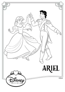 image de coloriage ariel la petite sirène pour enfant