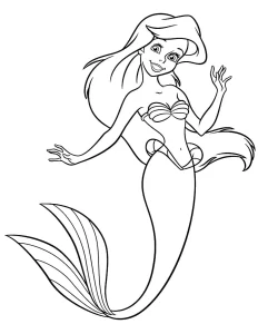 coloriage ariel la petite sirène gratuit a imprimer