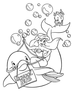 coloriage ariel la petite sirène pour enfant à imprimer