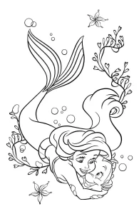 coloriage ariel la petite sirène a telecharger