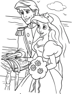 coloriage ariel la petite sirène a telecharger