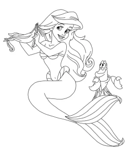 coloriage ariel la petite sirène en ligne