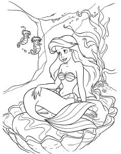coloriage ariel la petite sirène et dessins