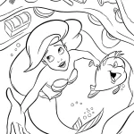 coloriage ariel la petite sirène à imprimer pour enfant de 9 ans
