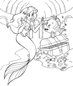 coloriage ariel la petite sirène a imprimer