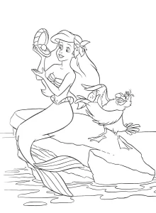 coloriage ariel la petite sirène a dessiner en ligne