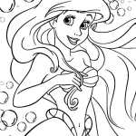 coloriage ariel la petite sirène et apprentissage