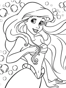 coloriage ariel la petite sirène et apprentissage