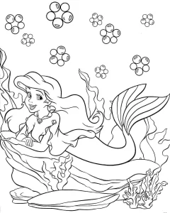 coloriage ariel la petite sirène gratuit pour enfants