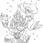 coloriage ariel la petite sirène pour enfant à imprimer