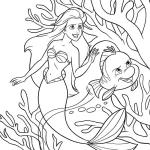 coloriage ariel la petite sirène à imprimer pour enfant de 7 ans