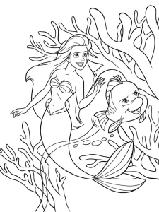 coloriage ariel la petite sirène à imprimer pour enfant de 7 ans