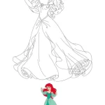 coloriage ariel la petite sirène et apprentissage