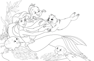 coloriage ariel la petite sirène à imprimer gratuitement pdf