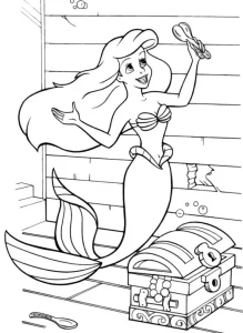 coloriage ariel la petite sirène pour enfant de 8 ans