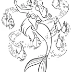 coloriage ariel la petite sirène pour enfant de 7 ans
