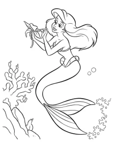 coloriage ariel la petite sirène pour enfant de 2 ans