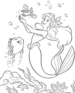 coloriage ariel la petite sirène à imprimer pdf gratuit