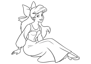 coloriage ariel la petite sirène à imprimer pour enfants